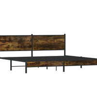 Metallbett ohne Matratze Räuchereiche 193x203 cm