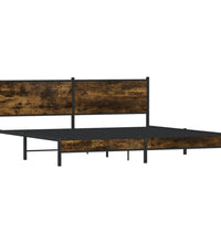 Metallbett ohne Matratze Räuchereiche 200x200 cm