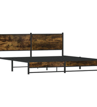 Metallbett ohne Matratze Räuchereiche 180x200 cm