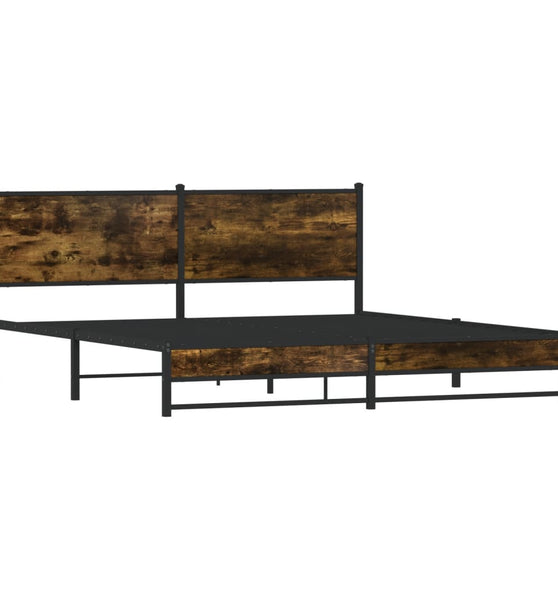 Metallbett ohne Matratze Räuchereiche 180x200 cm