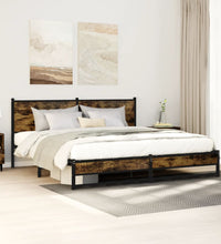 Metallbett ohne Matratze Räuchereiche 180x200 cm