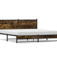 Metallbett ohne Matratze Räuchereiche 183x213 cm