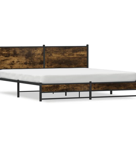 Metallbett ohne Matratze Räuchereiche 183x213 cm