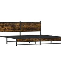 Metallbett ohne Matratze Räuchereiche 193x203 cm