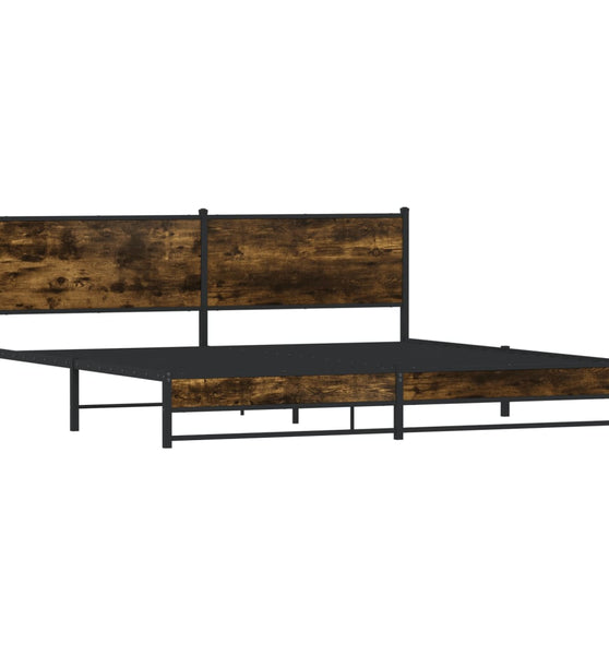 Metallbett ohne Matratze Räuchereiche 193x203 cm