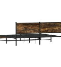 Metallbett ohne Matratze Räuchereiche 193x203 cm