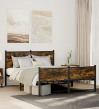 Metallbett ohne Matratze Räuchereiche 150x200 cm