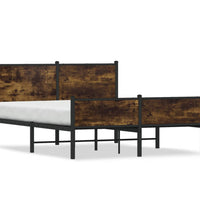 Metallbett ohne Matratze Räuchereiche 150x200 cm