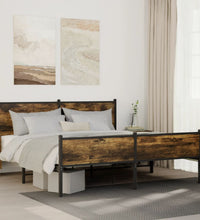 Metallbett ohne Matratze Räuchereiche 160x200 cm