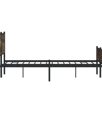 Metallbett ohne Matratze Räuchereiche 160x200 cm