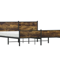 Metallbett ohne Matratze Räuchereiche 180x200 cm