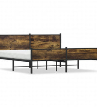 Metallbett ohne Matratze Räuchereiche 180x200 cm