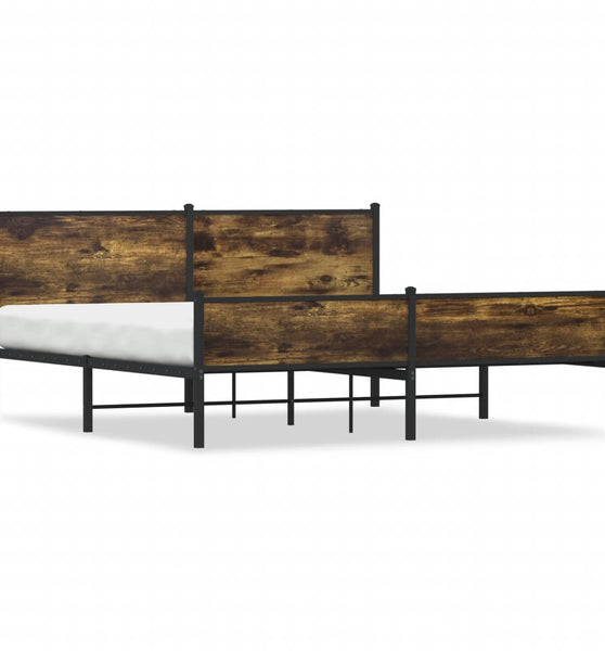 Metallbett ohne Matratze Räuchereiche 180x200 cm