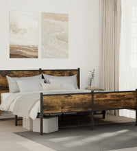 Metallbett ohne Matratze Räuchereiche 183x213 cm