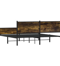 Metallbett ohne Matratze Räuchereiche 183x213 cm