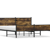 Metallbett ohne Matratze Räuchereiche 183x213 cm