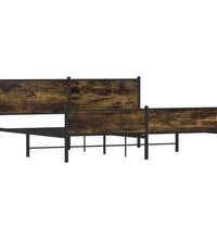 Metallbett ohne Matratze Räuchereiche 193x203 cm
