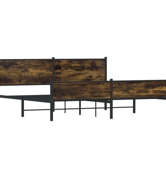 Metallbett ohne Matratze Räuchereiche 193x203 cm