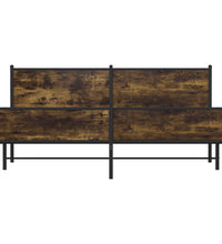 Metallbett ohne Matratze Räuchereiche 193x203 cm