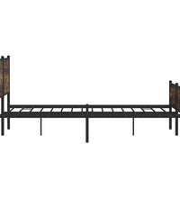 Metallbett ohne Matratze Räuchereiche 193x203 cm