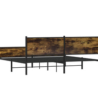 Metallbett ohne Matratze Räuchereiche 193x203 cm