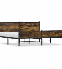Metallbett ohne Matratze Räuchereiche 193x203 cm