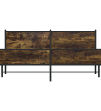 Metallbett ohne Matratze Räuchereiche 200x200 cm