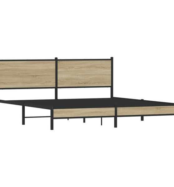 Metallbett ohne Matratze Sonoma-Eiche 180x200 cm