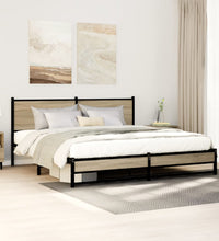 Metallbett ohne Matratze Sonoma-Eiche 180x200 cm