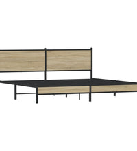 Metallbett ohne Matratze Sonoma-Eiche 193x203 cm