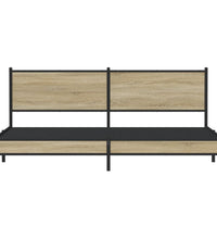 Metallbett ohne Matratze Sonoma-Eiche 200x200 cm