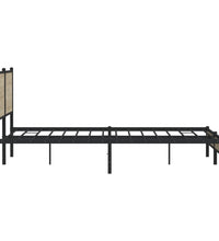 Metallbett ohne Matratze Sonoma-Eiche 200x200 cm