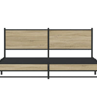 Metallbett ohne Matratze Sonoma-Eiche 183x213 cm