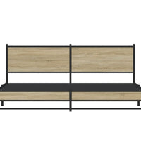 Metallbett ohne Matratze Sonoma-Eiche 193x203 cm