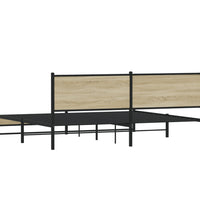 Metallbett ohne Matratze Sonoma-Eiche 193x203 cm