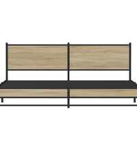 Metallbett ohne Matratze Sonoma-Eiche 200x200 cm