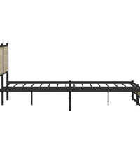 Metallbett ohne Matratze Sonoma-Eiche 200x200 cm
