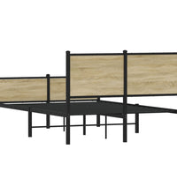 Metallbett ohne Matratze Sonoma-Eiche 150x200 cm