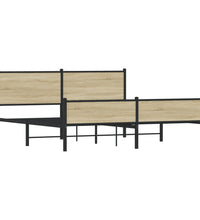 Metallbett ohne Matratze Sonoma-Eiche 160x200 cm