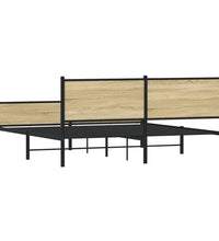 Metallbett ohne Matratze Sonoma-Eiche 160x200 cm