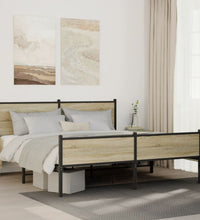 Metallbett ohne Matratze Sonoma-Eiche 180x200 cm