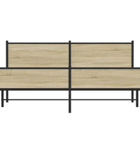 Metallbett ohne Matratze Sonoma-Eiche 180x200 cm