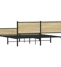 Metallbett ohne Matratze Sonoma-Eiche 180x200 cm