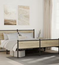 Metallbett ohne Matratze Sonoma-Eiche 183x213 cm