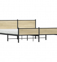 Metallbett ohne Matratze Sonoma-Eiche 183x213 cm