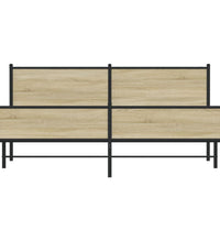 Metallbett ohne Matratze Sonoma-Eiche 183x213 cm