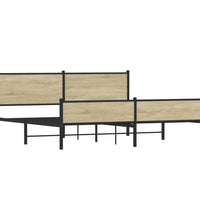 Metallbett ohne Matratze Sonoma-Eiche 193x203 cm