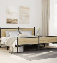 Metallbett ohne Matratze Sonoma-Eiche 193x203 cm