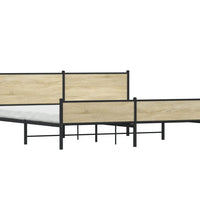 Metallbett ohne Matratze Sonoma-Eiche 193x203 cm