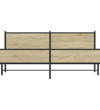 Metallbett ohne Matratze Sonoma-Eiche 193x203 cm